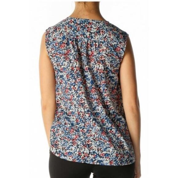 J. Crew Patriotic Floral Sleeveless Blouse 12 - Picture 2 of 9